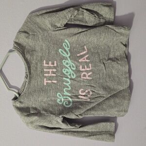 Joe Fresh Gray Long Sleeve Kids Tee with Pastel Text
